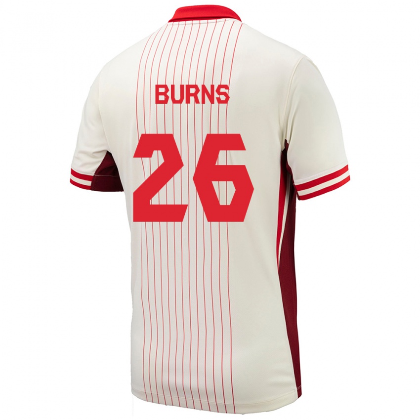 Kinder Kanada Zoe Burns #26 Weiß Auswärtstrikot Trikot 24-26 T-Shirt