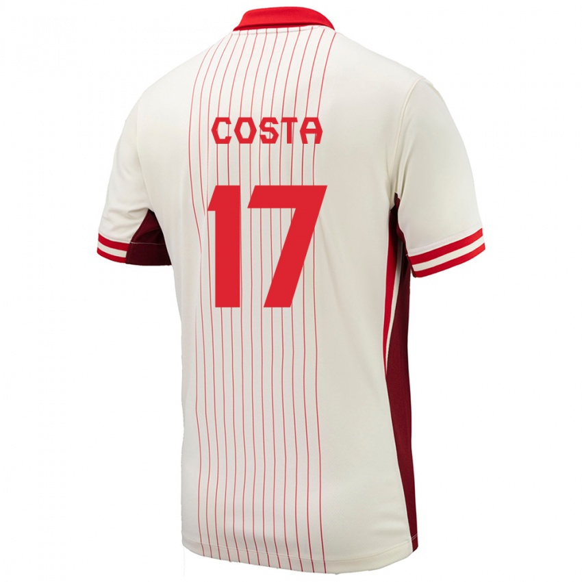 Kinder Kanada Jesse Costa #17 Weiß Auswärtstrikot Trikot 24-26 T-Shirt