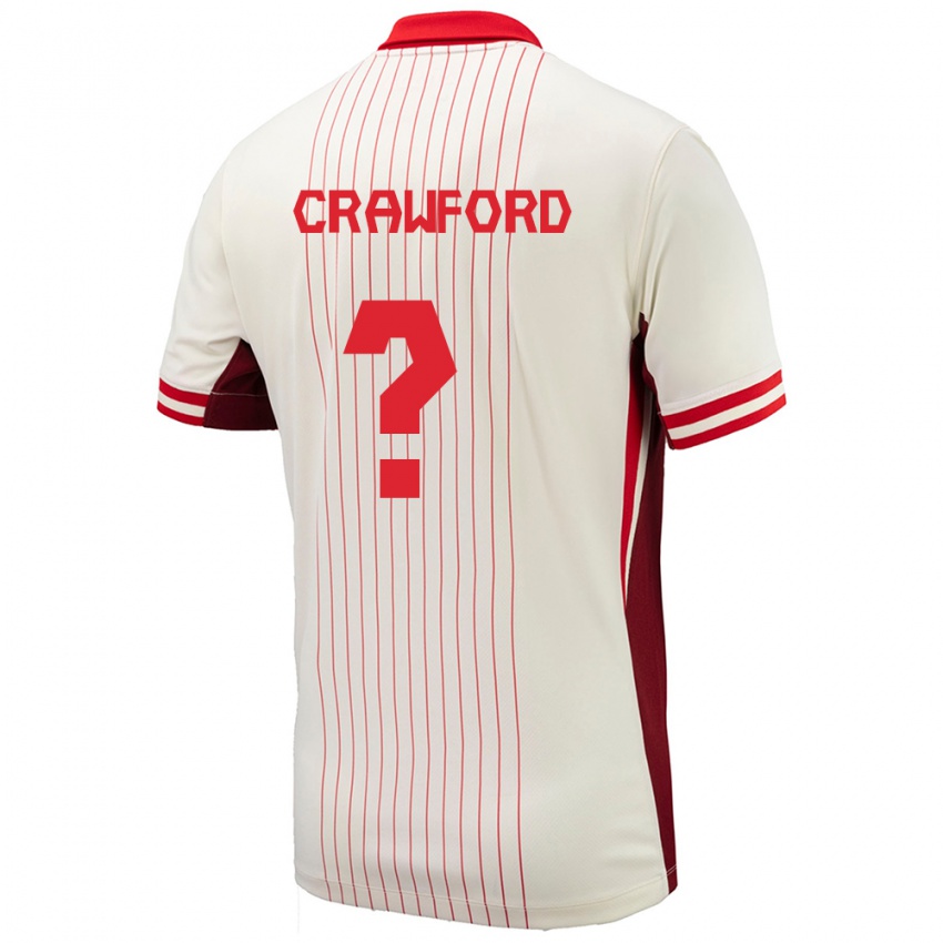 Kinder Kanada Tyler Crawford #0 Weiß Auswärtstrikot Trikot 24-26 T-Shirt