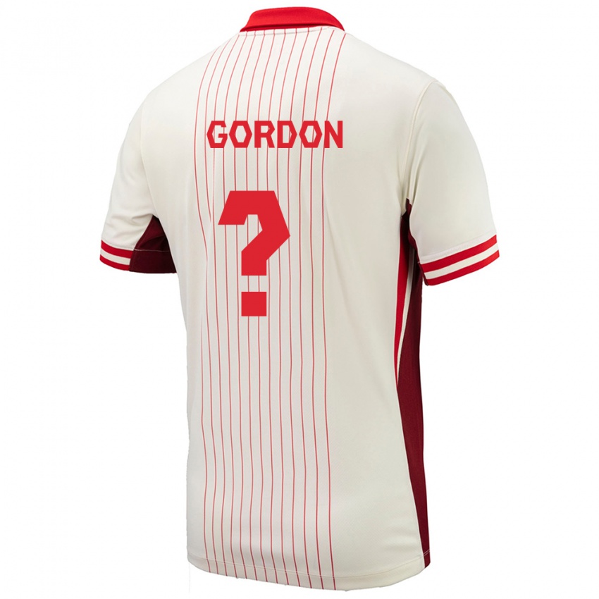 Kinder Kanada Joshua Gordon #0 Weiß Auswärtstrikot Trikot 24-26 T-Shirt