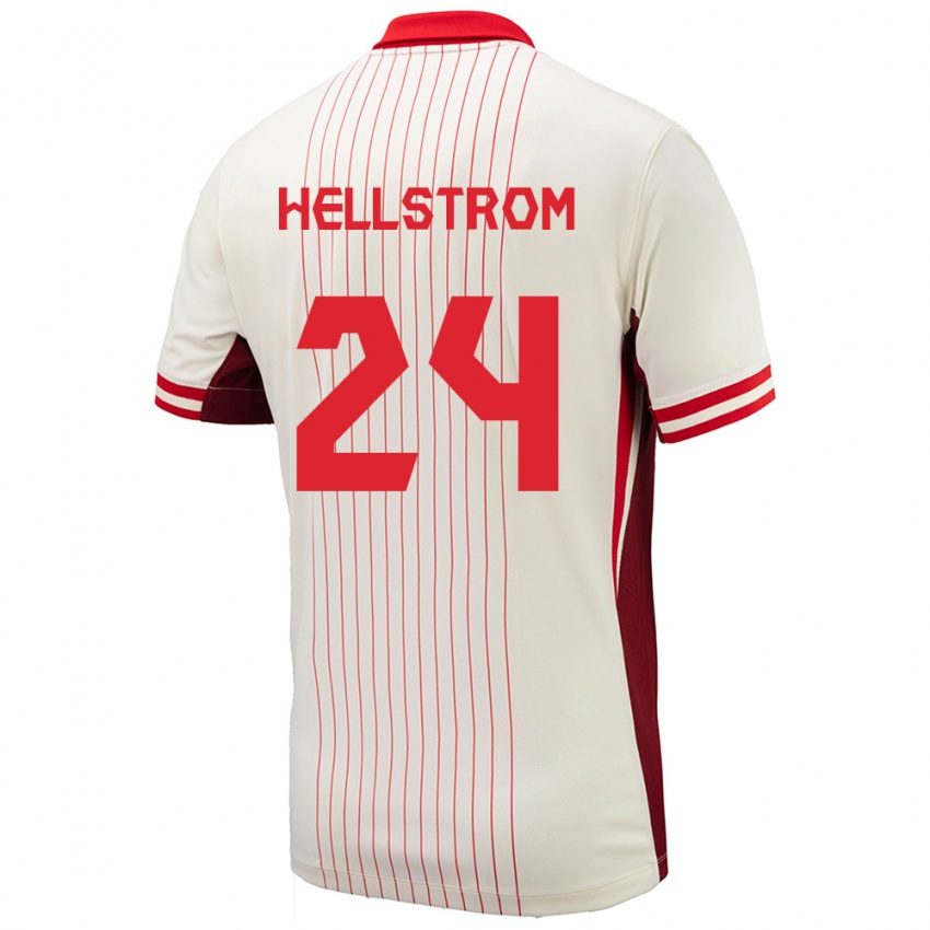 Kinder Kanada Jenna Hellstrom #24 Weiß Auswärtstrikot Trikot 24-26 T-Shirt