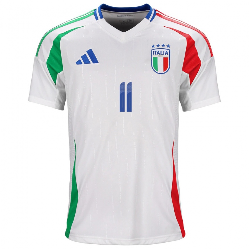 Kinder Italien Moise Kean #11 Weiß Auswärtstrikot Trikot 24-26 T-Shirt