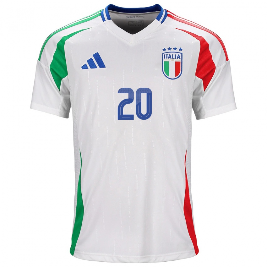 Kinder Italien Nicolò Zaniolo #20 Weiß Auswärtstrikot Trikot 24-26 T-Shirt