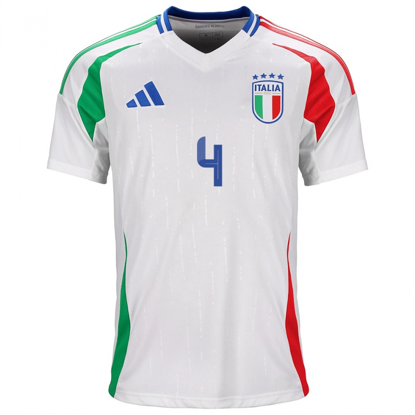 Kinder Italien Lucia Di Guglielmo #4 Weiß Auswärtstrikot Trikot 24-26 T-Shirt