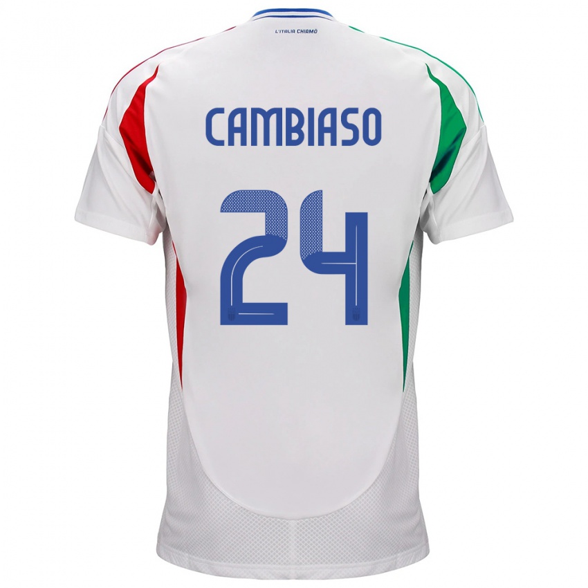 Kinder Italien Andrea Cambiaso #24 Weiß Auswärtstrikot Trikot 24-26 T-Shirt