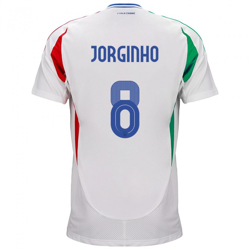 Kinder Italien Jorginho #8 Weiß Auswärtstrikot Trikot 24-26 T-Shirt