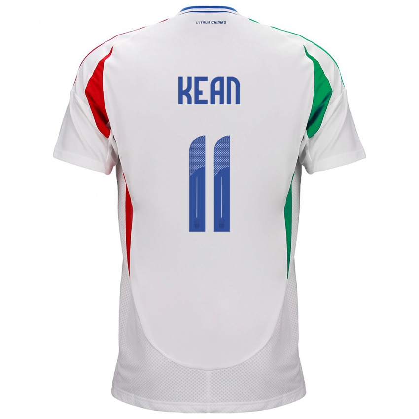 Kinder Italien Moise Kean #11 Weiß Auswärtstrikot Trikot 24-26 T-Shirt