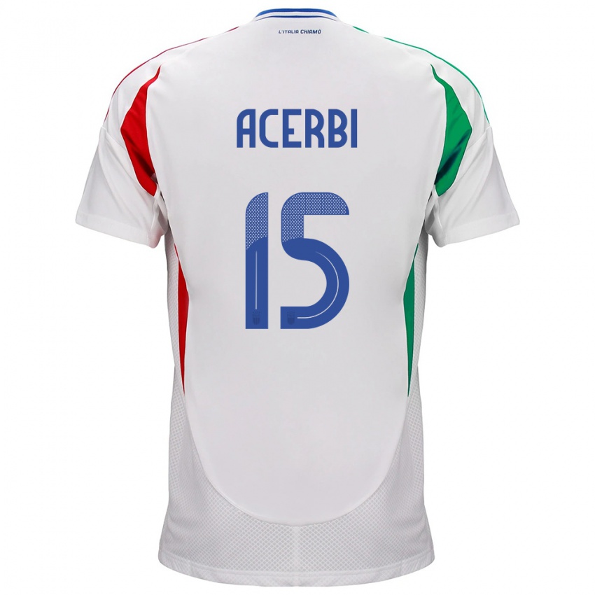 Kinder Italien Francesco Acerbi #15 Weiß Auswärtstrikot Trikot 24-26 T-Shirt