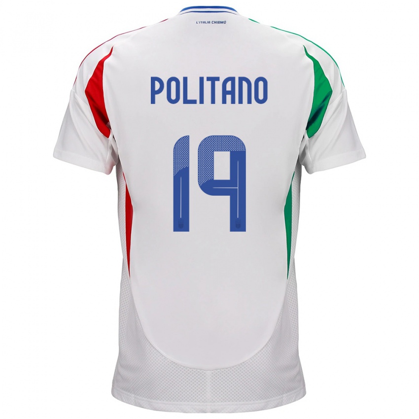 Kinder Italien Matteo Politano #19 Weiß Auswärtstrikot Trikot 24-26 T-Shirt