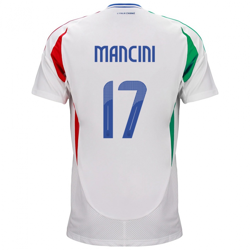 Kinder Italien Gianluca Mancini #17 Weiß Auswärtstrikot Trikot 24-26 T-Shirt