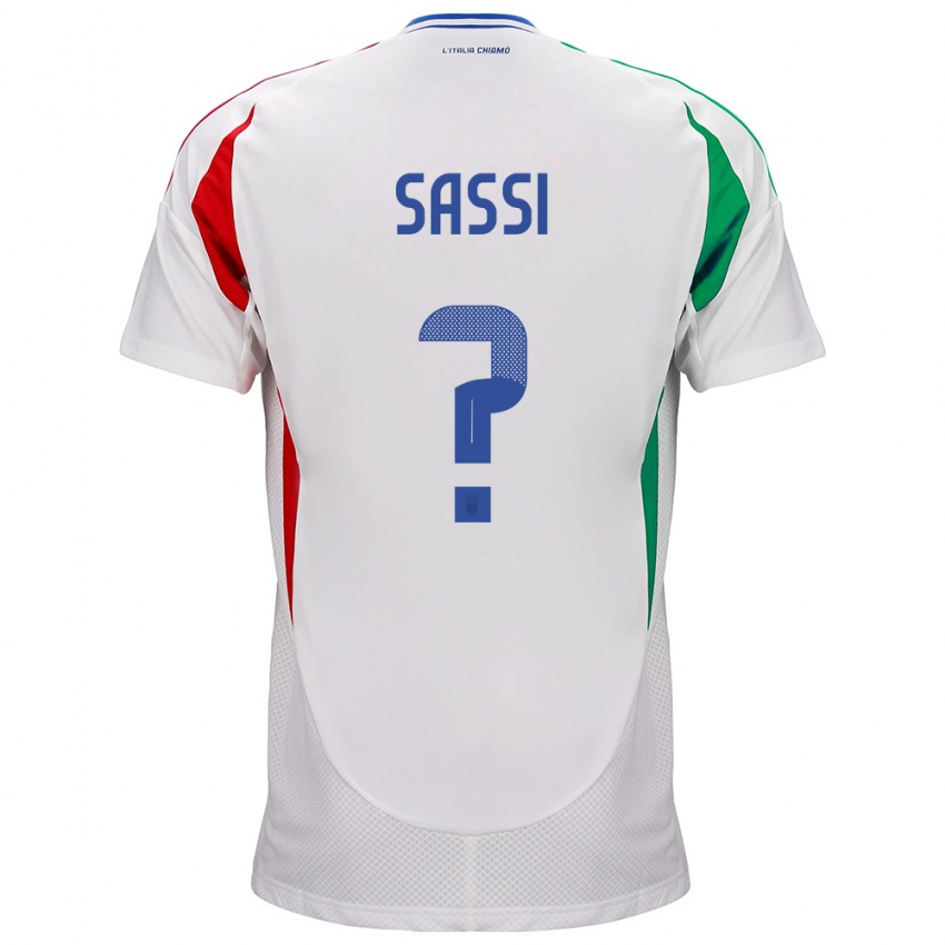 Kinder Italien Jacopo Sassi #0 Weiß Auswärtstrikot Trikot 24-26 T-Shirt