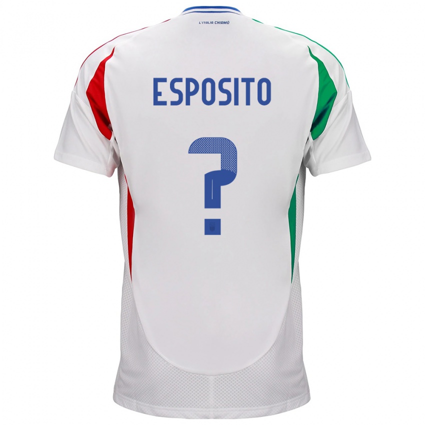 Kinder Italien Francesco Pio Esposito #0 Weiß Auswärtstrikot Trikot 24-26 T-Shirt