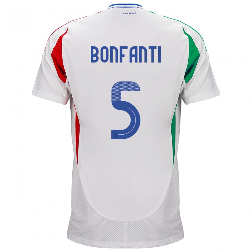 Kinder Italien Giovanni Bonfanti #5 Weiß Auswärtstrikot Trikot 24-26 T-Shirt