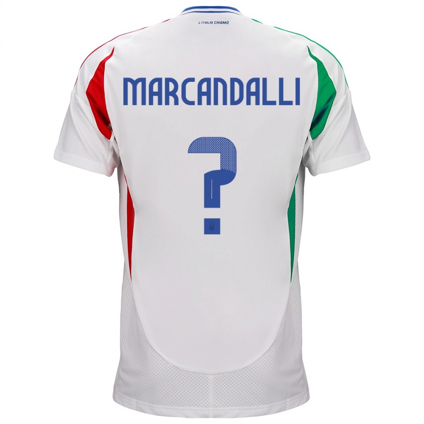 Kinder Italien Alessandro Marcandalli #0 Weiß Auswärtstrikot Trikot 24-26 T-Shirt