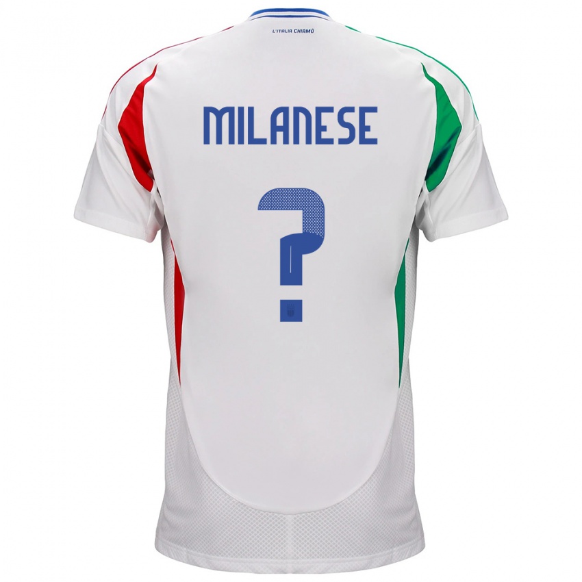 Kinder Italien Tommaso Milanese #0 Weiß Auswärtstrikot Trikot 24-26 T-Shirt
