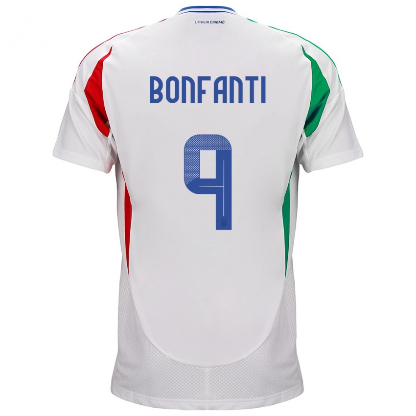 Kinder Italien Nicholas Bonfanti #9 Weiß Auswärtstrikot Trikot 24-26 T-Shirt