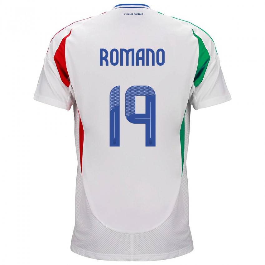 Kinder Italien Marco Romano #19 Weiß Auswärtstrikot Trikot 24-26 T-Shirt