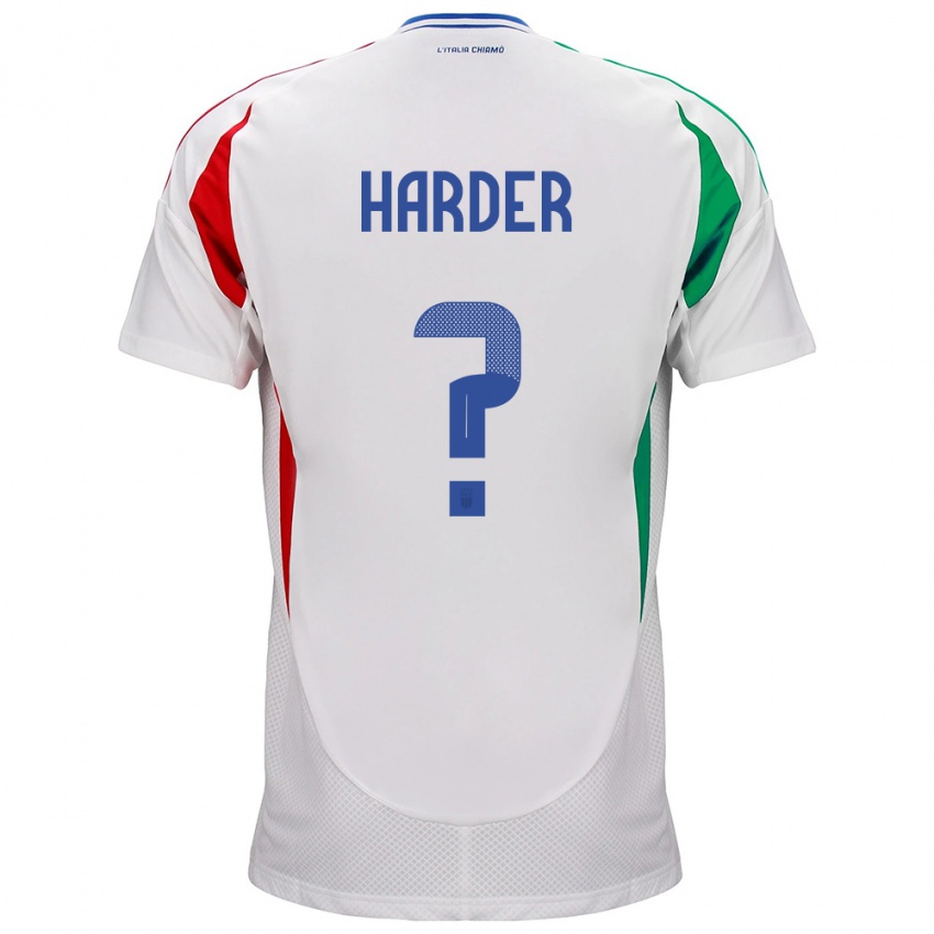 Kinder Italien Jonas Harder #0 Weiß Auswärtstrikot Trikot 24-26 T-Shirt