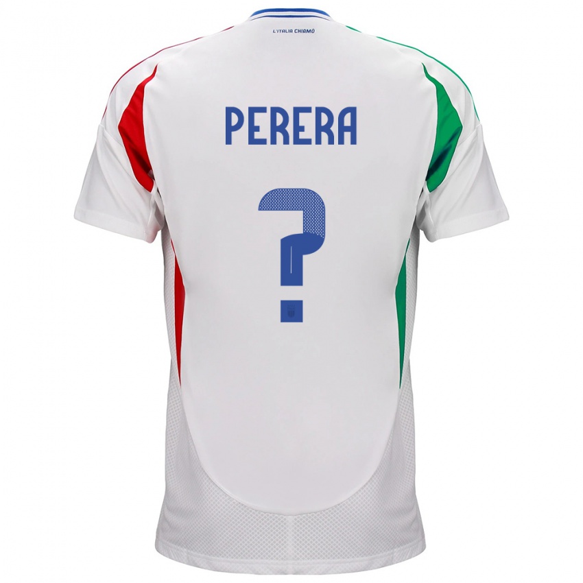 Kinder Italien Nirash Perera #0 Weiß Auswärtstrikot Trikot 24-26 T-Shirt