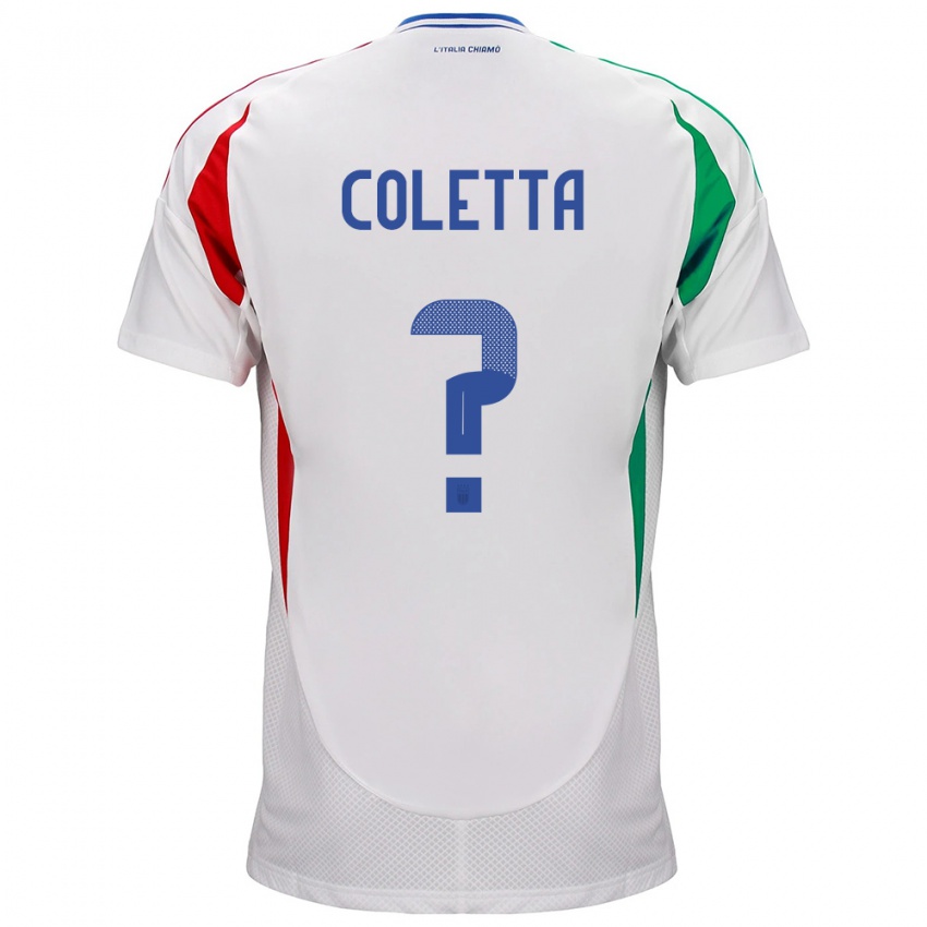 Kinder Italien Federico Coletta #0 Weiß Auswärtstrikot Trikot 24-26 T-Shirt