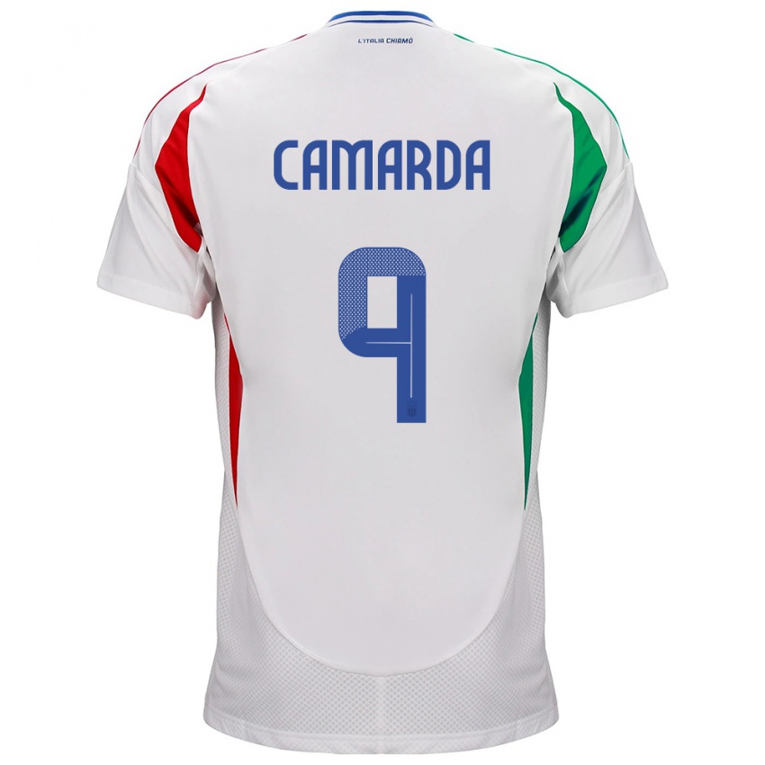 Kinder Italien Francesco Camarda #9 Weiß Auswärtstrikot Trikot 24-26 T-Shirt