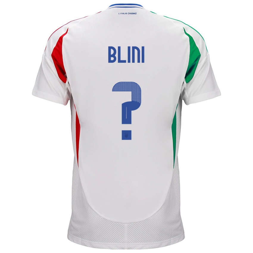 Kinder Italien Oliver Blini #0 Weiß Auswärtstrikot Trikot 24-26 T-Shirt