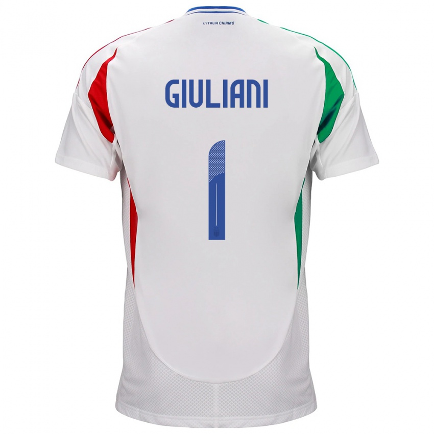 Kinder Italien Laura Giuliani #1 Weiß Auswärtstrikot Trikot 24-26 T-Shirt