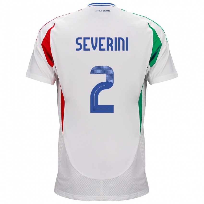 Kinder Italien Emma Severini #2 Weiß Auswärtstrikot Trikot 24-26 T-Shirt