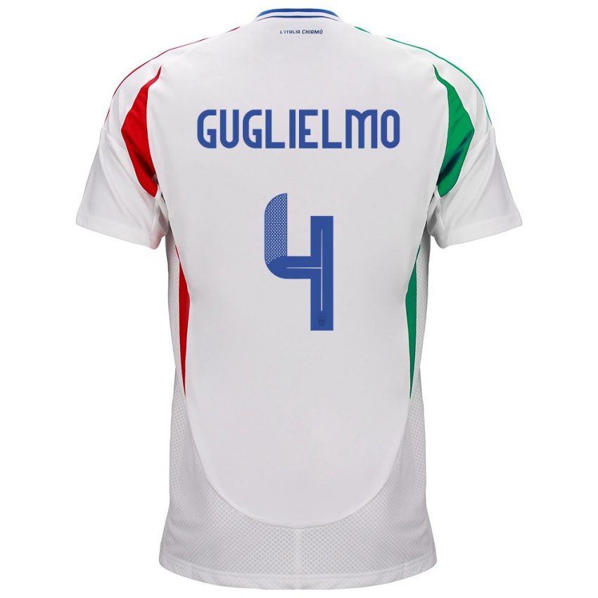 Kinder Italien Lucia Di Guglielmo #4 Weiß Auswärtstrikot Trikot 24-26 T-Shirt