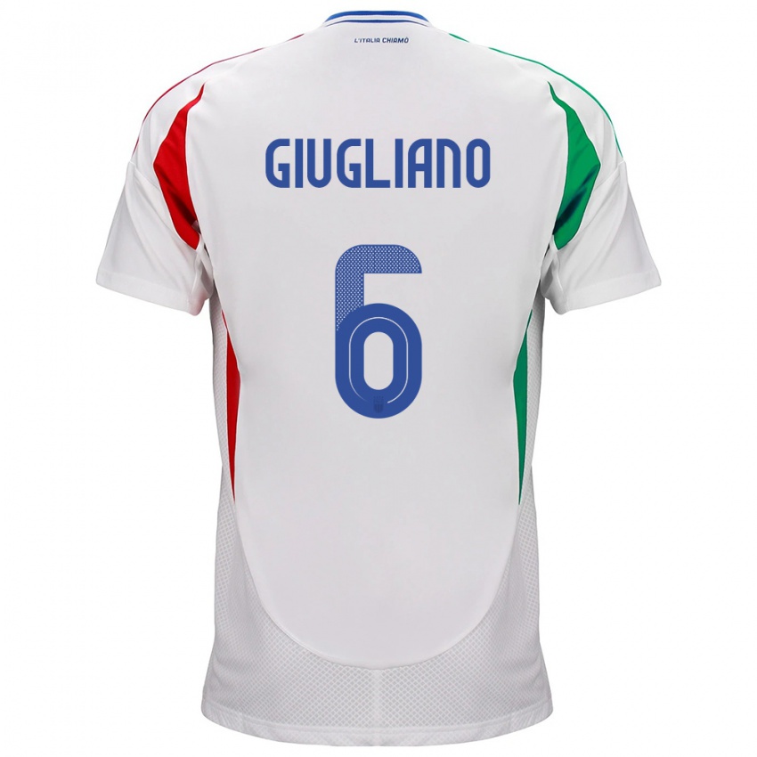 Kinder Italien Manuela Giugliano #6 Weiß Auswärtstrikot Trikot 24-26 T-Shirt