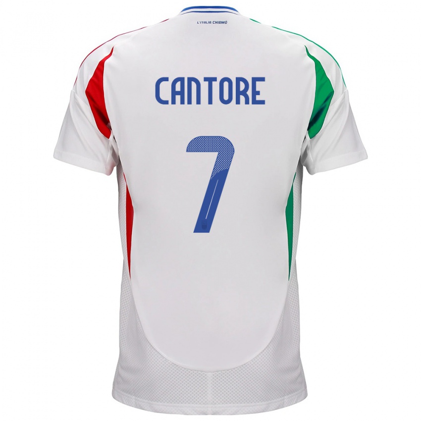 Kinder Italien Sofia Cantore #7 Weiß Auswärtstrikot Trikot 24-26 T-Shirt