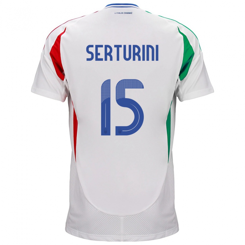 Kinder Italien Annamaria Serturini #15 Weiß Auswärtstrikot Trikot 24-26 T-Shirt