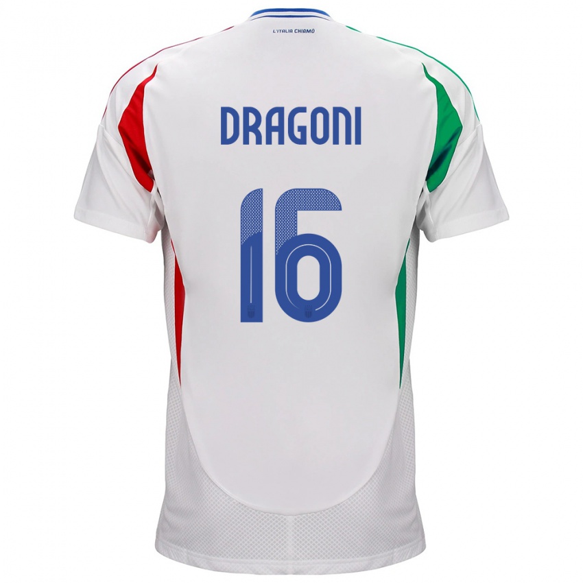 Kinder Italien Giulia Dragoni #16 Weiß Auswärtstrikot Trikot 24-26 T-Shirt