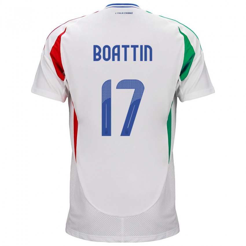 Kinder Italien Lisa Boattin #17 Weiß Auswärtstrikot Trikot 24-26 T-Shirt