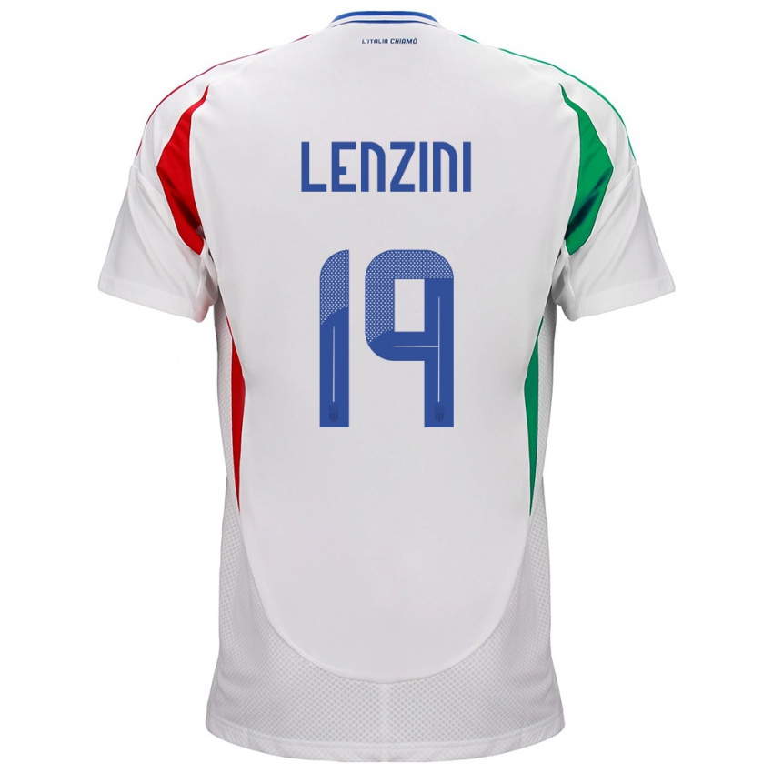 Kinder Italien Martina Lenzini #19 Weiß Auswärtstrikot Trikot 24-26 T-Shirt