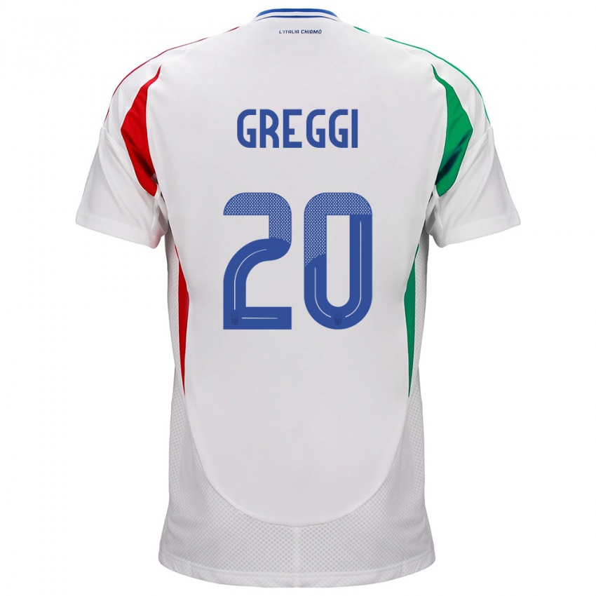 Kinder Italien Giada Greggi #20 Weiß Auswärtstrikot Trikot 24-26 T-Shirt