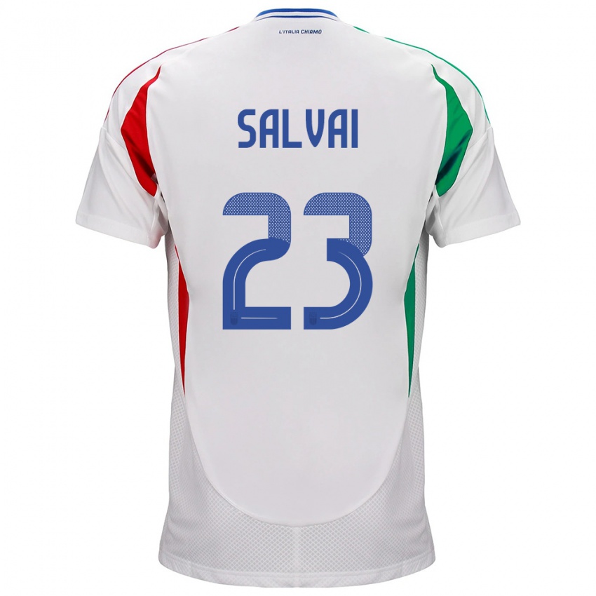 Kinder Italien Cecilia Salvai #23 Weiß Auswärtstrikot Trikot 24-26 T-Shirt