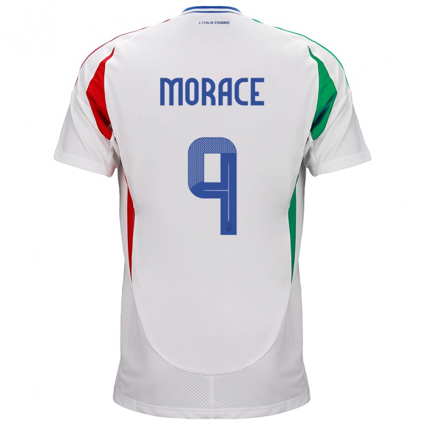 Kinder Italien Carolina Morace #9 Weiß Auswärtstrikot Trikot 24-26 T-Shirt