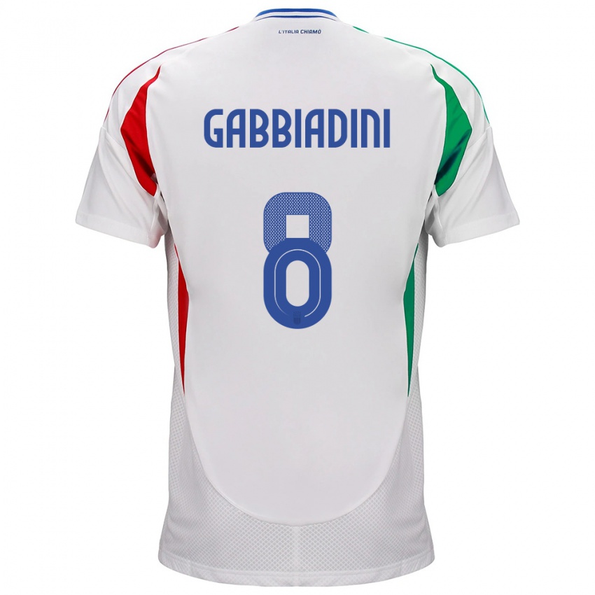 Kinder Italien Melania Gabbiadini #8 Weiß Auswärtstrikot Trikot 24-26 T-Shirt