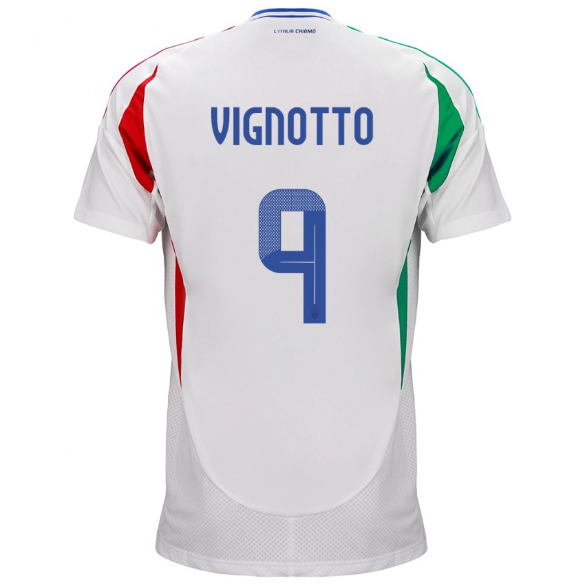 Kinder Italien Elisabetta Vignotto #9 Weiß Auswärtstrikot Trikot 24-26 T-Shirt