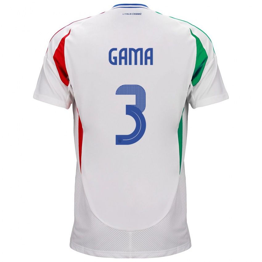 Kinder Italien Sara Gama #3 Weiß Auswärtstrikot Trikot 24-26 T-Shirt