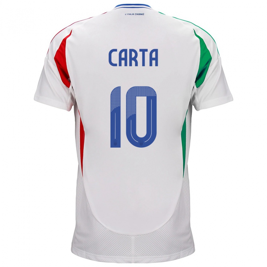 Kinder Italien Antonella Carta #10 Weiß Auswärtstrikot Trikot 24-26 T-Shirt