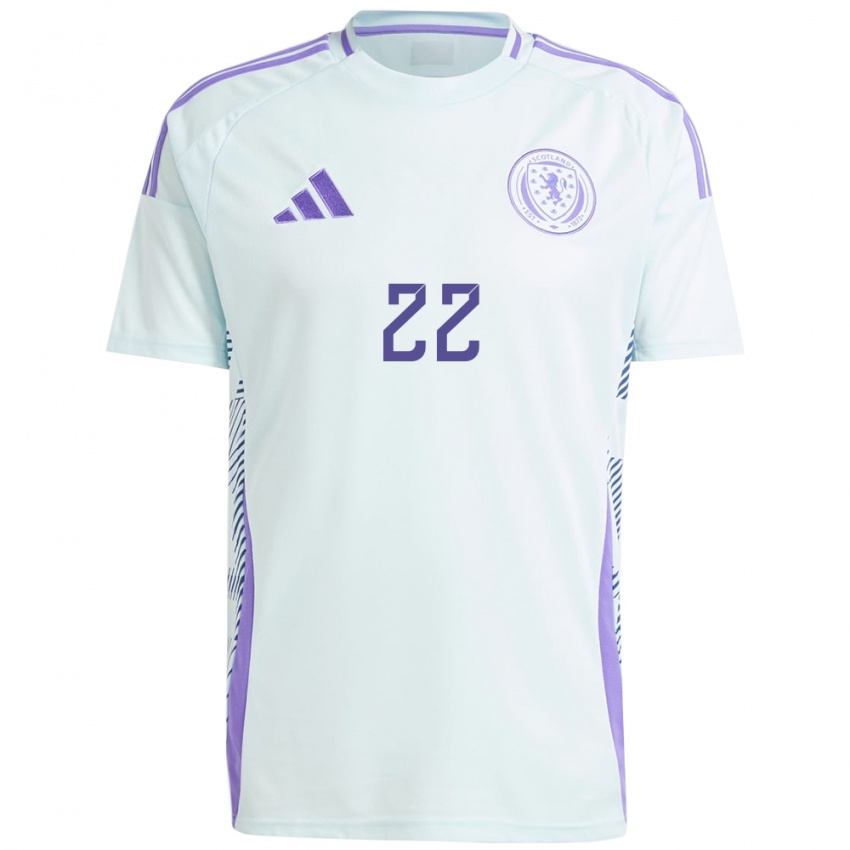 Kinder Schottland Erin Cuthbert #22 Helles Mintblau Auswärtstrikot Trikot 24-26 T-Shirt