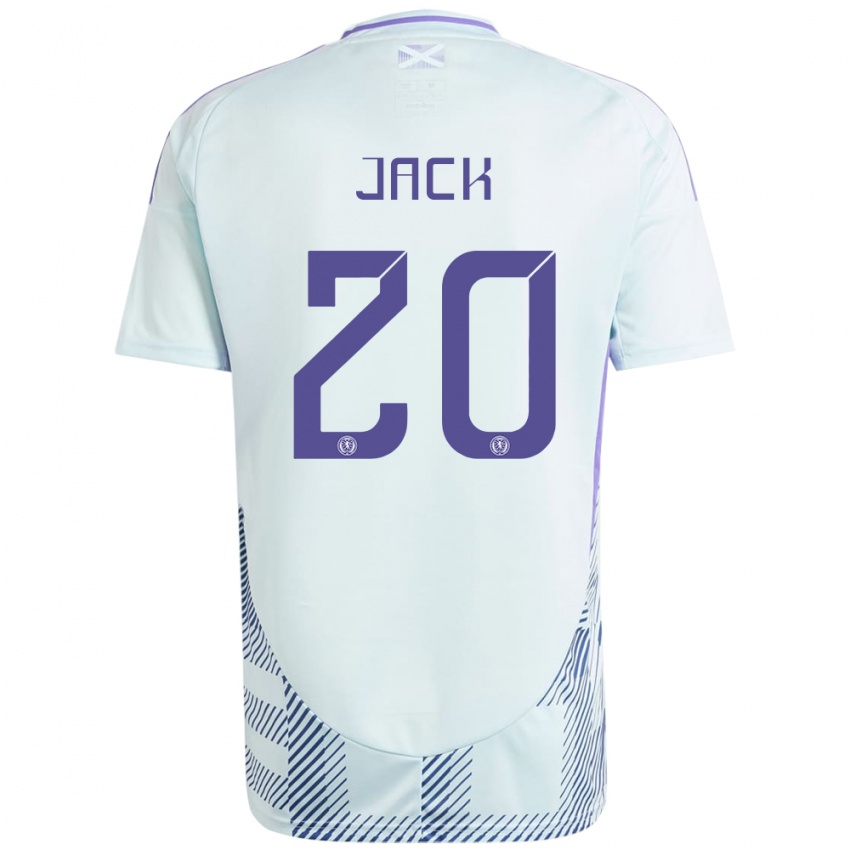 Kinder Schottland Ryan Jack #20 Helles Mintblau Auswärtstrikot Trikot 24-26 T-Shirt