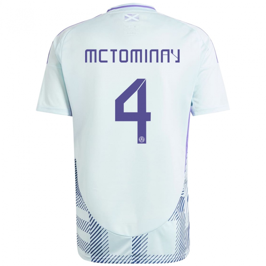 Kinder Schottland Scott Mctominay #4 Helles Mintblau Auswärtstrikot Trikot 24-26 T-Shirt