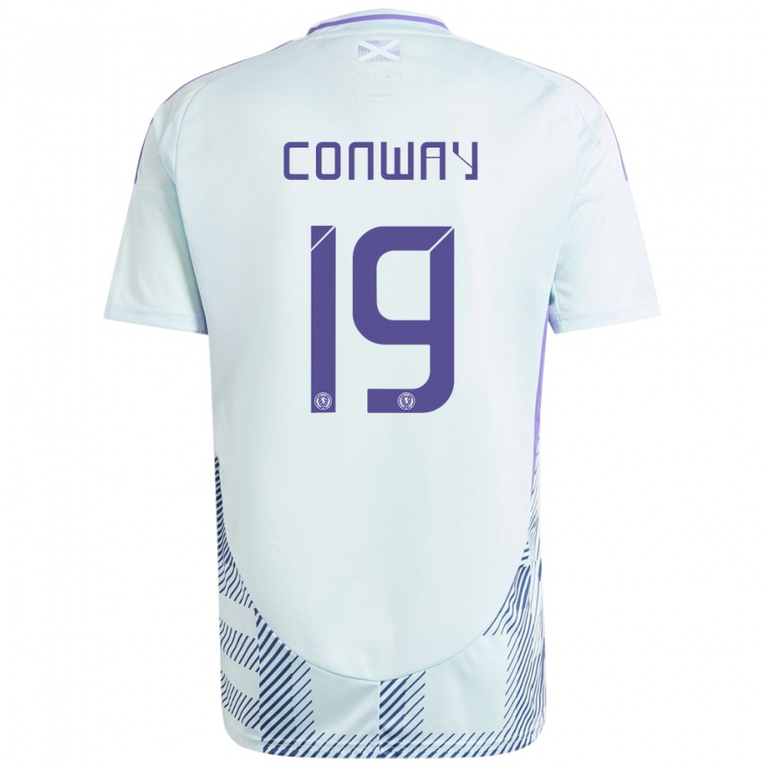 Kinder Schottland Tommy Conway #19 Helles Mintblau Auswärtstrikot Trikot 24-26 T-Shirt