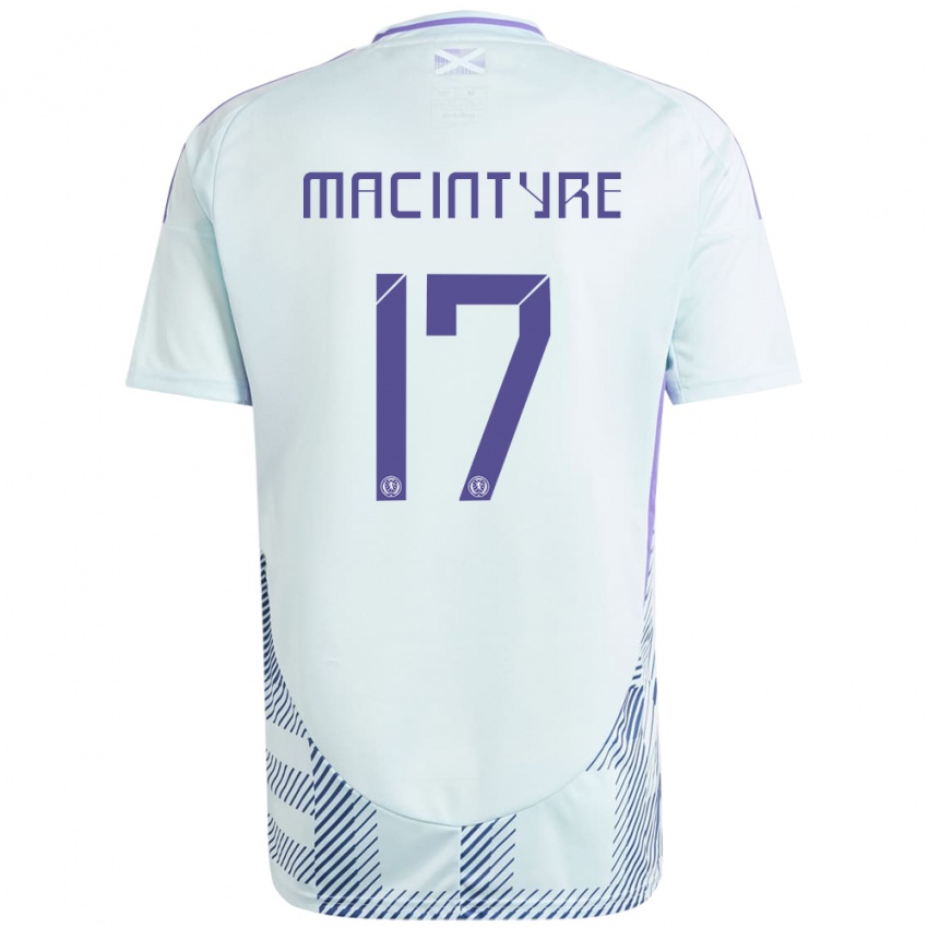 Kinder Schottland Jacob Macintyre #17 Helles Mintblau Auswärtstrikot Trikot 24-26 T-Shirt