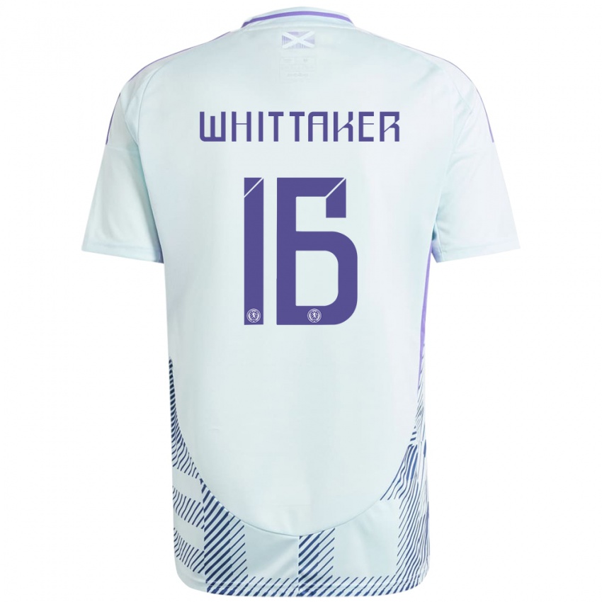 Kinder Schottland Rory Whittaker #16 Helles Mintblau Auswärtstrikot Trikot 24-26 T-Shirt