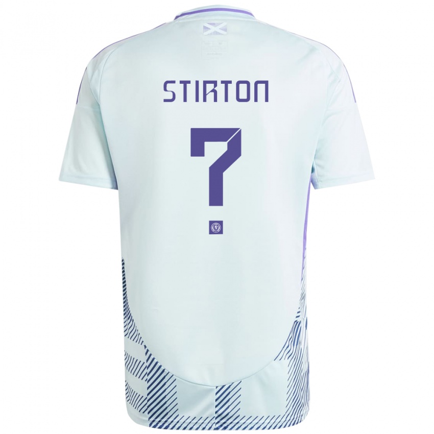 Kinder Schottland Owen Stirton #0 Helles Mintblau Auswärtstrikot Trikot 24-26 T-Shirt