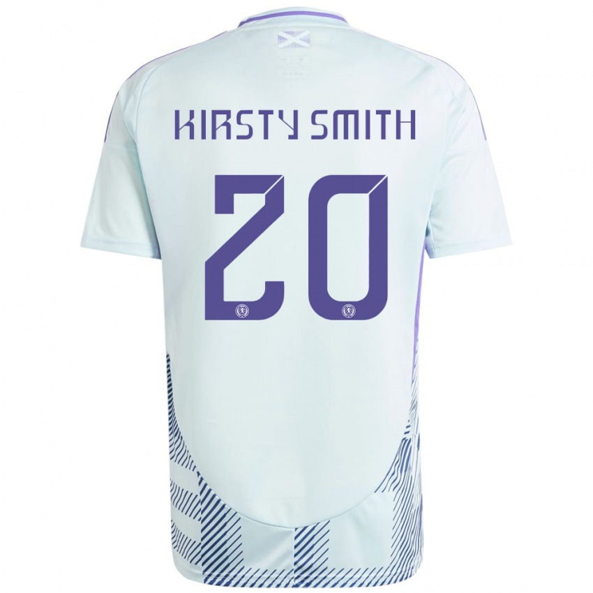 Kinder Schottland Kirsty Smith #20 Helles Mintblau Auswärtstrikot Trikot 24-26 T-Shirt